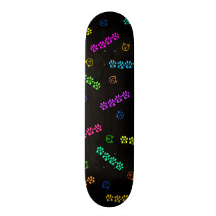 Meow Paw Prints Skateboard Deck
