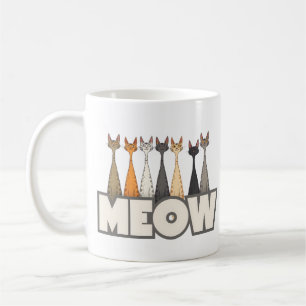 Meow Peeking Cats - Funny Cat Lover Humor Graphic Coffee Mug