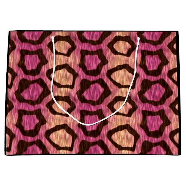 Meow Pink Wild Kitty Cool Large Gift Bag (Front)