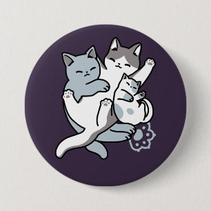 Meow Pounce Snuggle – Cute Sleeping Cats Button
