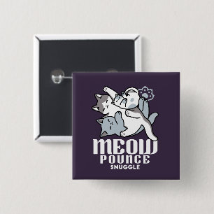 Meow Pounce Snuggle – Cute Sleeping Cats Button
