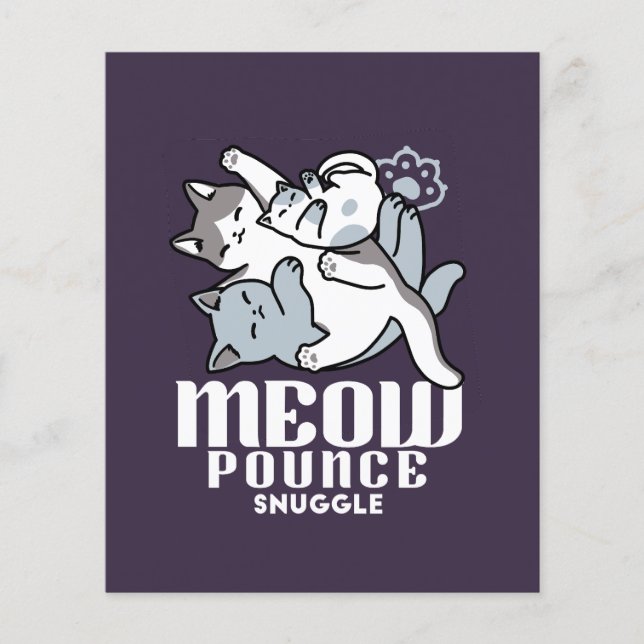 Meow Pounce Snuggle – Cute Sleeping Cats Flyer (Front)