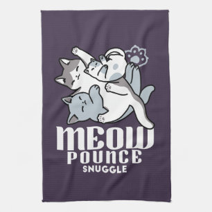 Meow Pounce Snuggle – Cute Sleeping Cats Kitchen Towel
