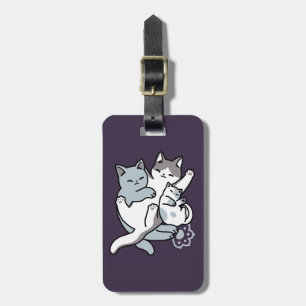 Meow Pounce Snuggle – Cute Sleeping Cats Luggage Tag