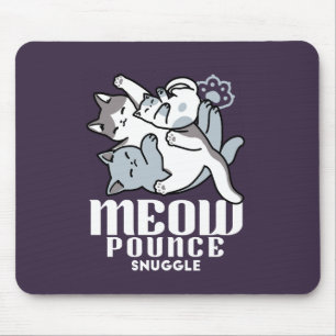 Meow Pounce Snuggle – Cute Sleeping Cats Mouse Pad