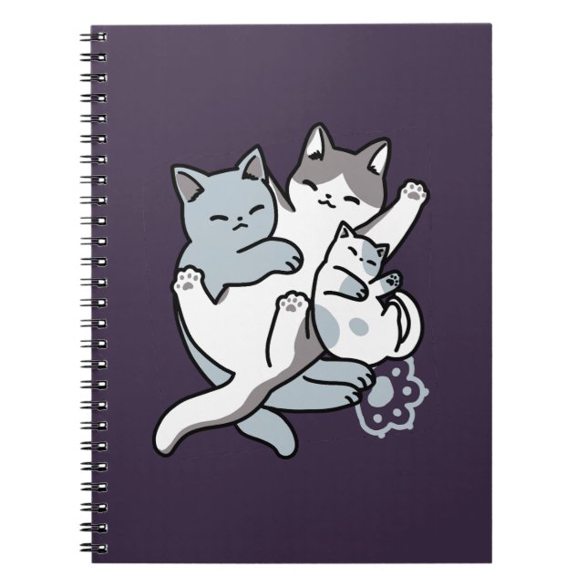 Meow Pounce Snuggle – Cute Sleeping Cats Notebook (Front)