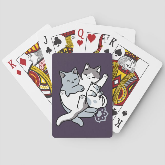 Meow Pounce Snuggle – Cute Sleeping Cats Poker Cards (Back)