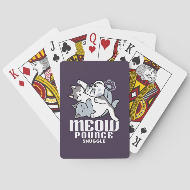 Meow Pounce Snuggle – Cute Sleeping Cats Poker Cards (Back)