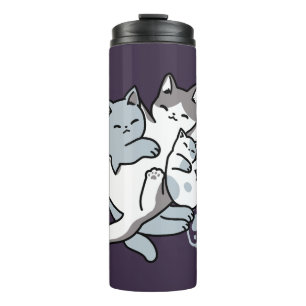 Meow Pounce Snuggle – Cute Sleeping Cats Thermal Tumbler