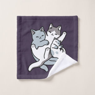Meow Pounce Snuggle – Cute Sleeping Cats Wash Cloth