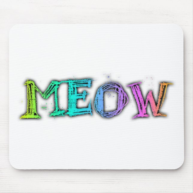 Meow Rainbow Mouse Pad (Front)