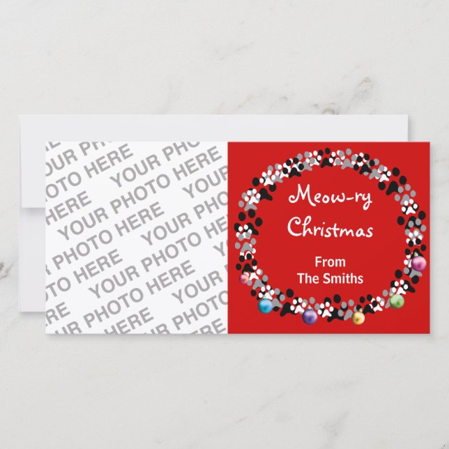 Meow-ry Christmas Holiday Card (Front)
