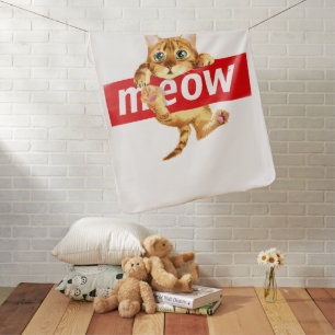 Meow Sign Kitty Design Baby Blanket