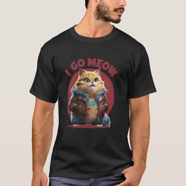 Meow Singing Cat Meme T-Shirt (Front)