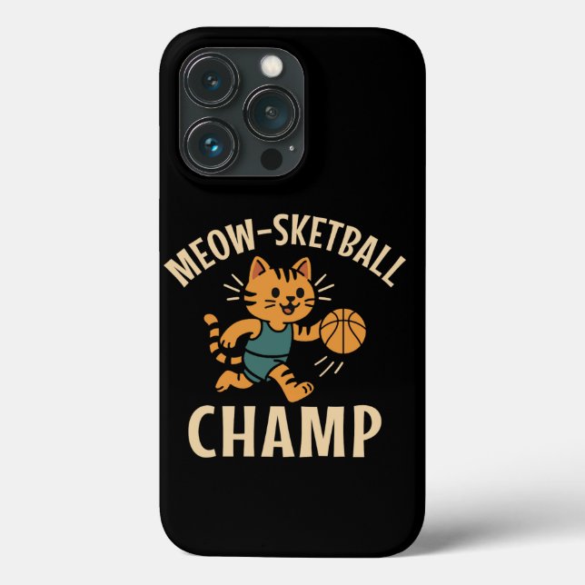 Meow Sketball Champ Funny Sports Case-Mate iPhone Case (Back)