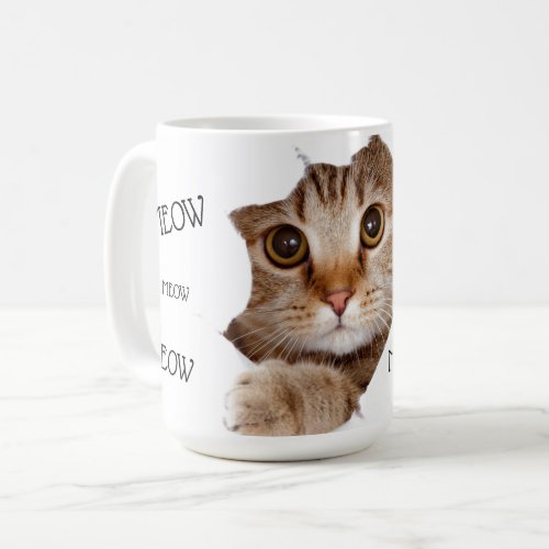 Meow Smell Nip Funny Cat Photo Coffee Mug