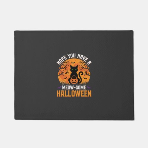 Meow-Some Halloween Black Cat Doormat