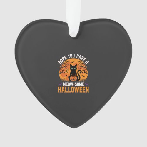 Meow-Some Halloween Black Cat Ornament