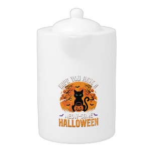 Meow-Some Halloween Black Cat Teapot