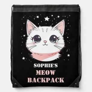 Meow String Backpack with Cute Cat