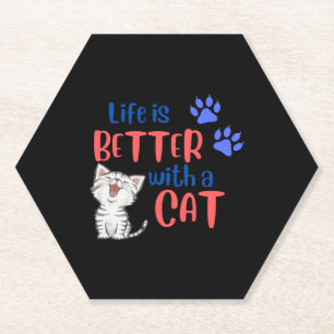 Meow Swag - PetFashionista Paper Coaster