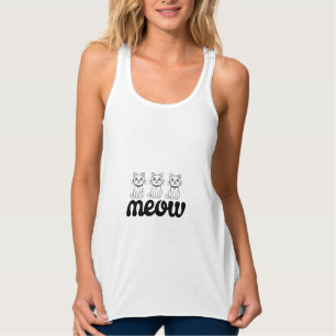 Meow T-Shirt - Cute Cat Design Tank Top
