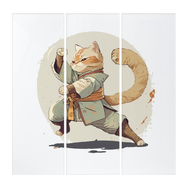 Meow-tai mastery: kung-fu cat triptych (Front)