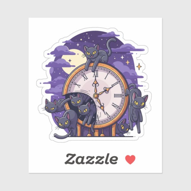 Meow-tastic Midnight – Halloween Cat Takeover Sticker (Sheet)