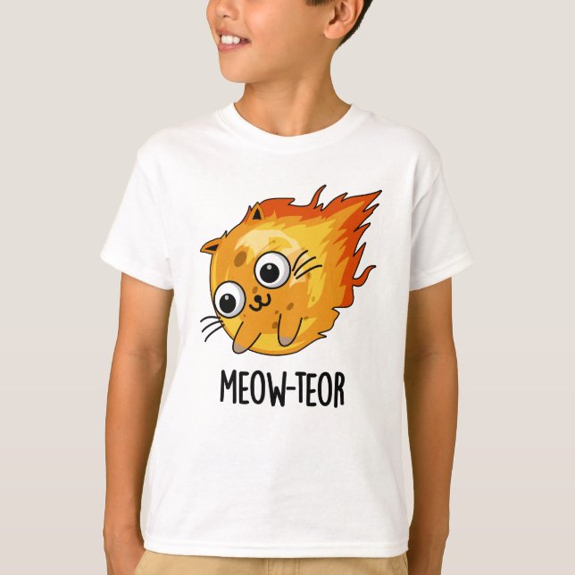 Meow-teor Funny Meteor Pun  T-Shirt (Front)