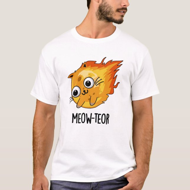 Meow-teor Funny Meteor Pun  T-Shirt (Front)