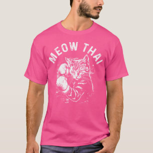Meow Thai Funny Muay Thai Boxing Cat Martial Arts  T-Shirt