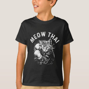 Meow Thai Funny Muay Thai Boxing Cat Martial Arts  T-Shirt