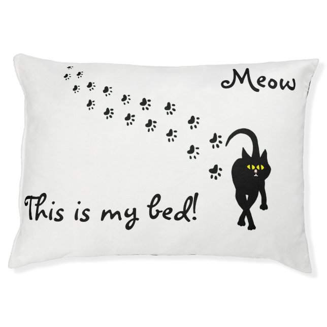 Meow This Is My Bed! Black Cat Dog Bed (Front)
