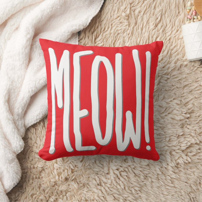 Meow! Throw Pillow (Blanket)
