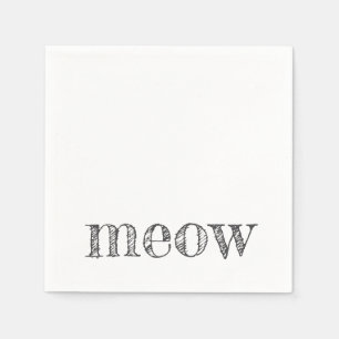 meow typography cat lady pet lover new kitten paws napkins