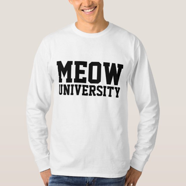 MEOW UNIVERSITY, FUNNY CAT T-shirts (Front)