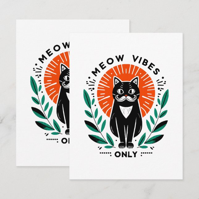 meow vibes only enclosure card (Front/Back)