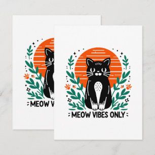 meow vibes only note card