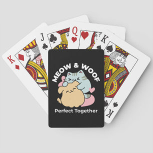 Meow & Woof Perfect Together - Cute Cat and Dog Poker Cards