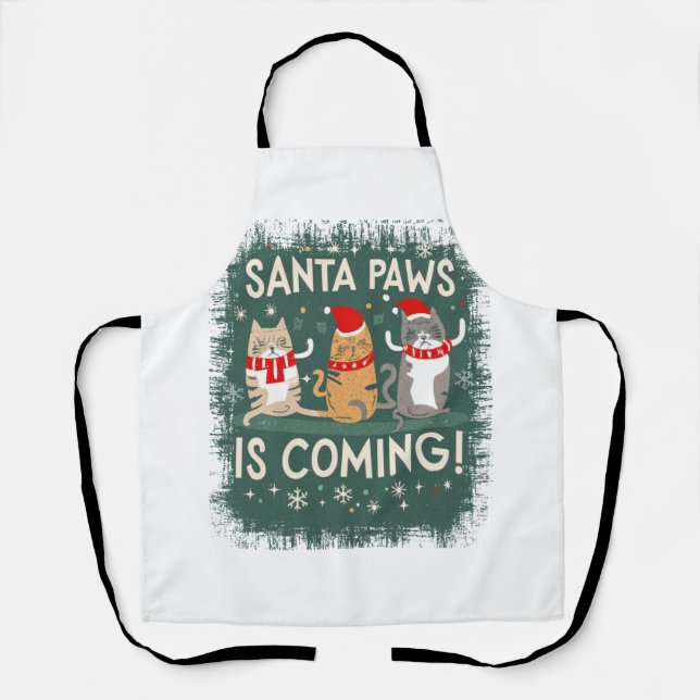 Meow-y Christmas Delight: Festive Cats Collection Apron (Front)