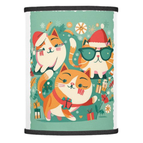 Meow_y Christmas Delight Festive Cats Collection Lamp Shade