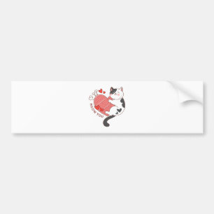 Meow You Cute Cat Valentine's Day Bumper Sticker