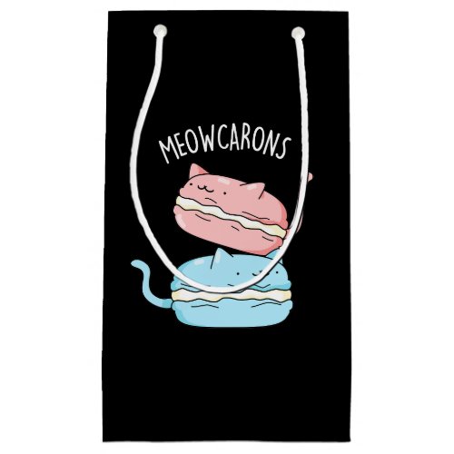 Meowcarons Funny Macaron Pun Dark BG Small Gift Bag