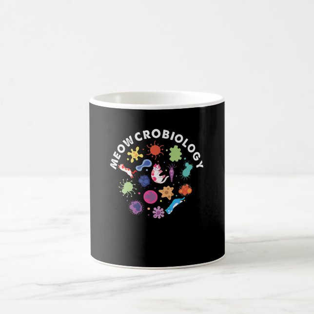 Meowcrobiology Funny Cats Lover Mens Womens Coffee Mug (Center)