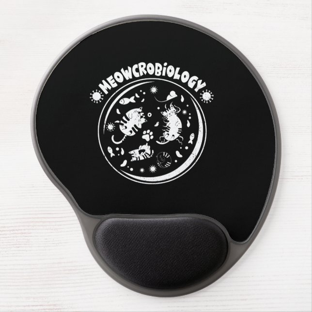 Meowcrobiology Microbiology Cute Kitten Science Gel Mouse Pad (Front)