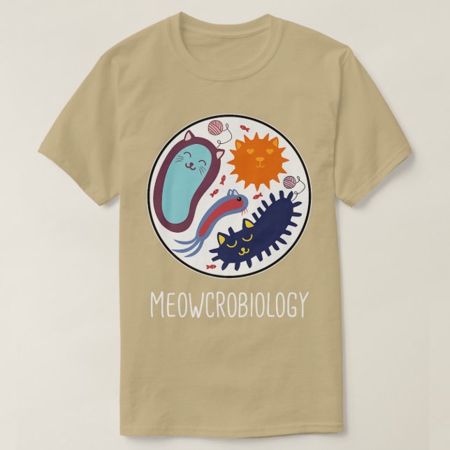 Meowcrobiology Science Cat Lover Premium 1418 T-Shirt (Design Front)
