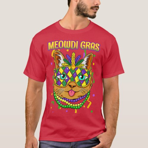 Meowdi Gras Mardi Gras Cat Lover New Orleans Louis T_Shirt