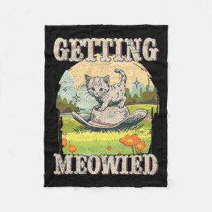 Meowdy Bachelorette Party Cowgirl Cowboy Cat Brida Fleece Blanket