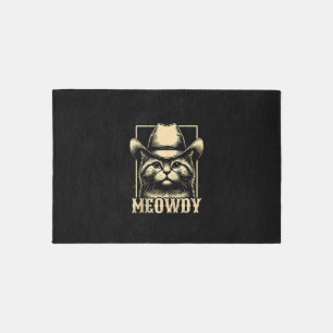 Meowdy Cat Cowboy Cowgirl Meow Howdy Halloween Cos Rug