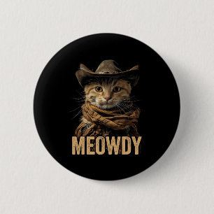 Meowdy Cat Shirt Meowdy Cowboy Cat Country Western Button